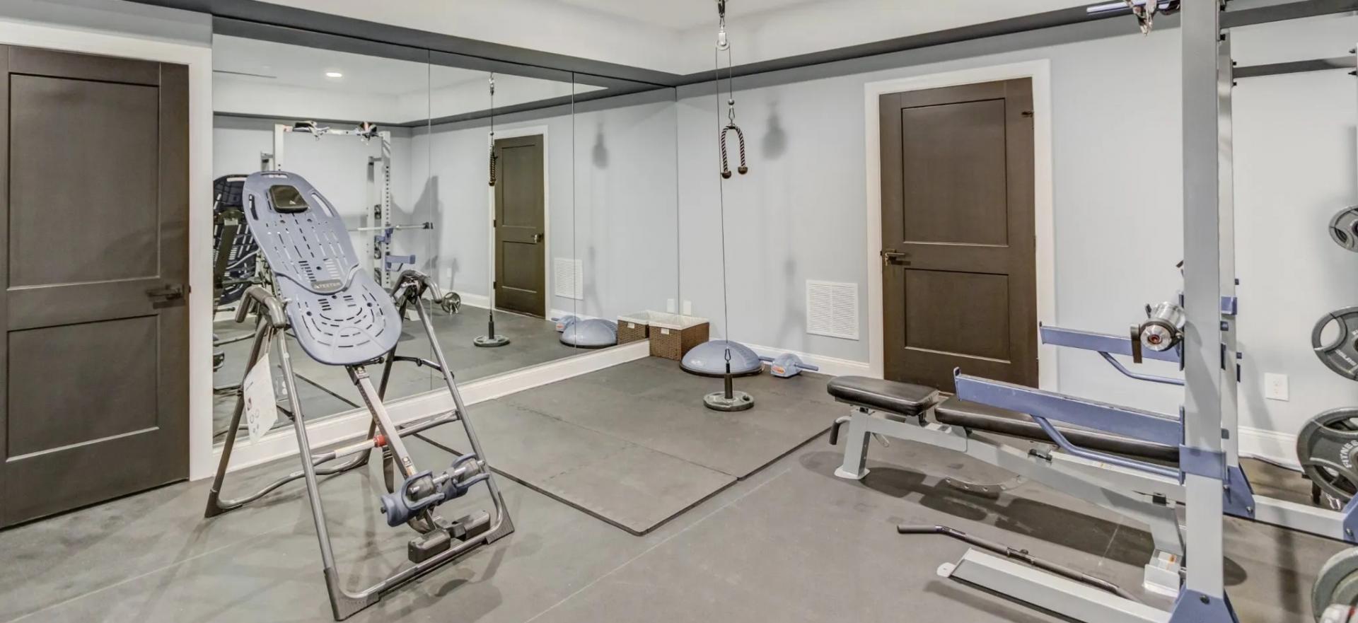 basement transformed into home gym 